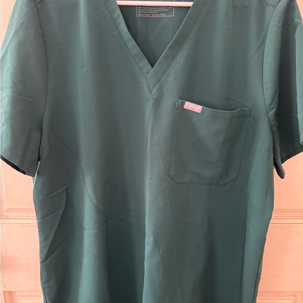Figs Dark Green scrub top